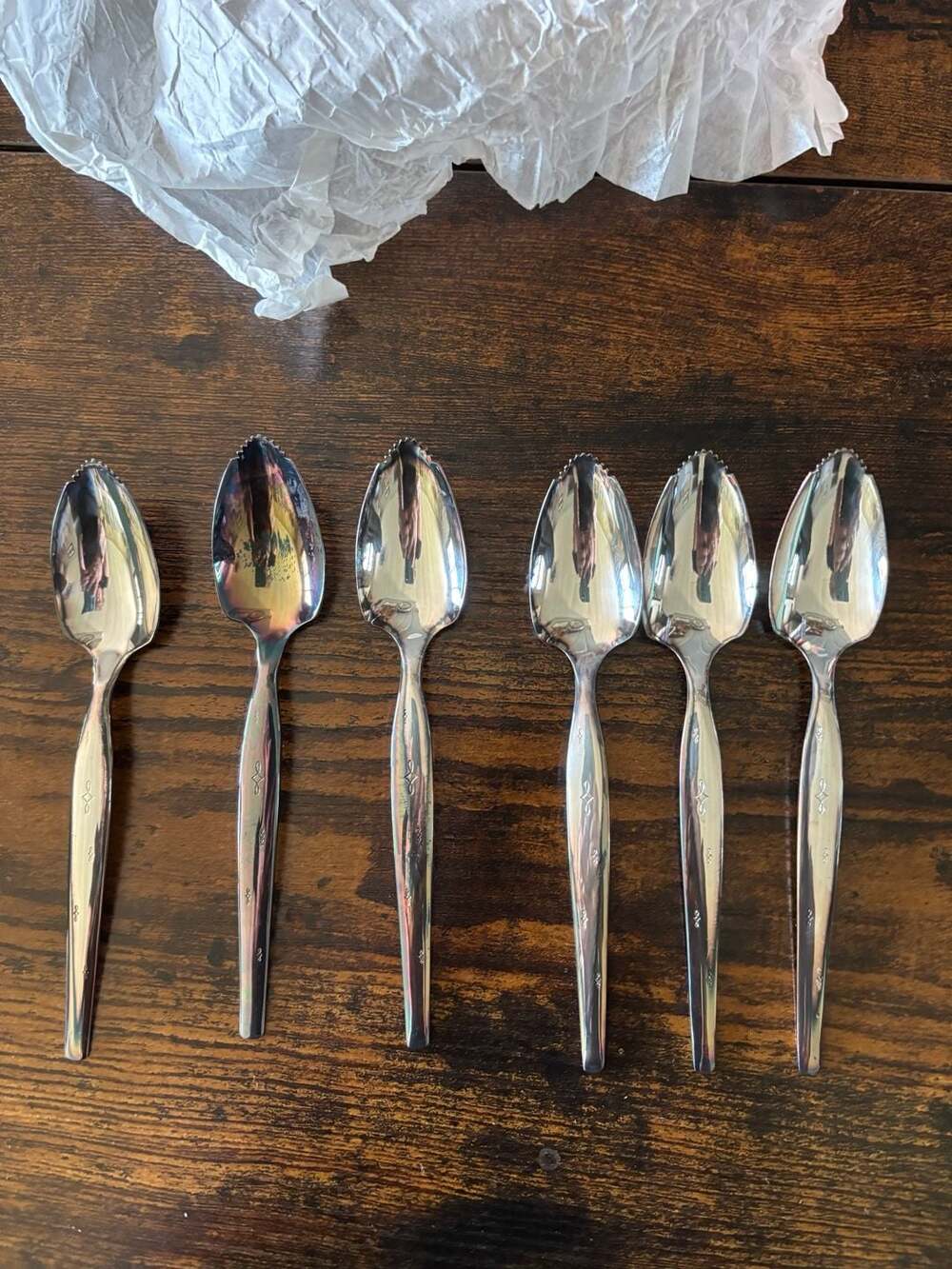 Set of 6 Vintage Wm. Rogers Mfg. Co. Original Rogers Grapefruit Spoons